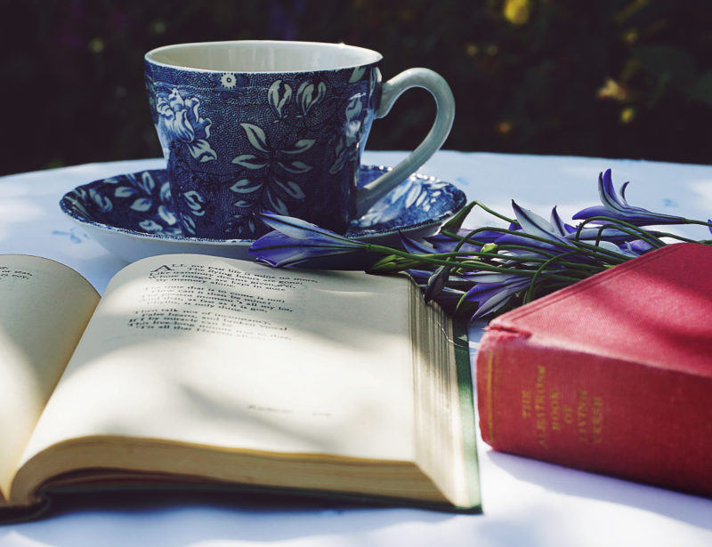 Books with teacup