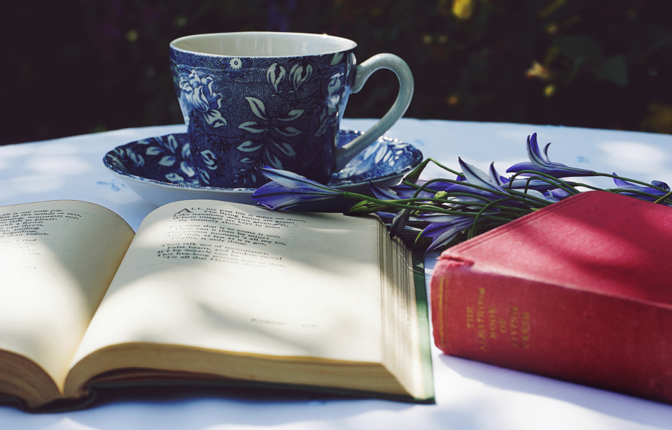 Books with teacup